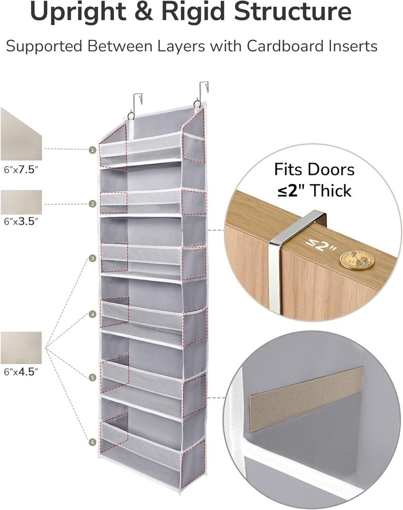 Over The Door Organizer Gray