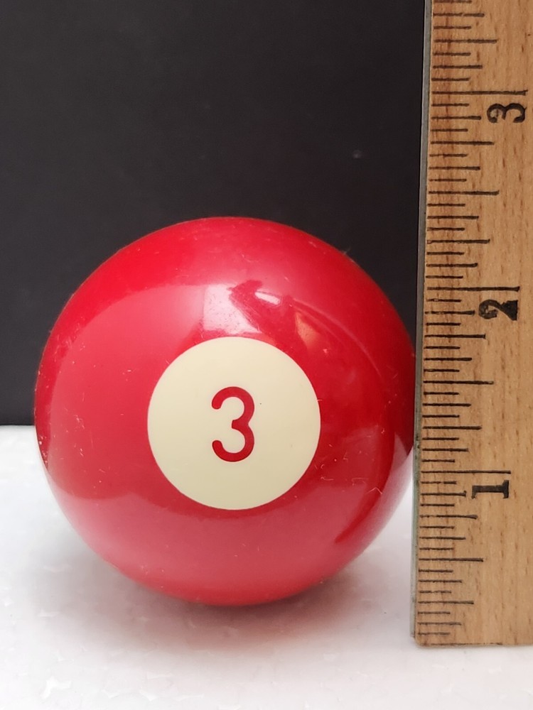 Vintage Replacement Pool Ball Billiards #3 Red Solid- 2 1/4" SURE-SHOT