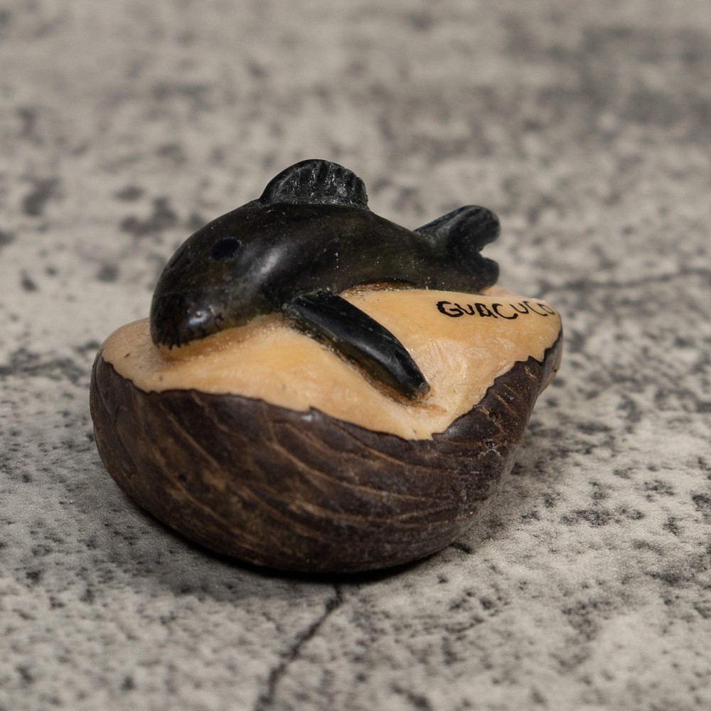 Black Dolphin Tagua Carving