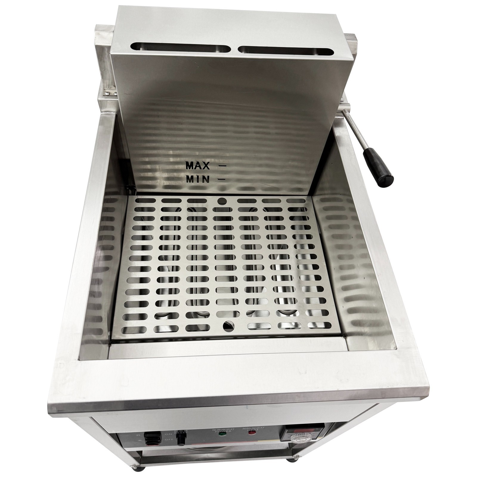 220V 1PH Vertical Flip Electric Fryer for Fried Chicken and Chips 30L 0-200˚C