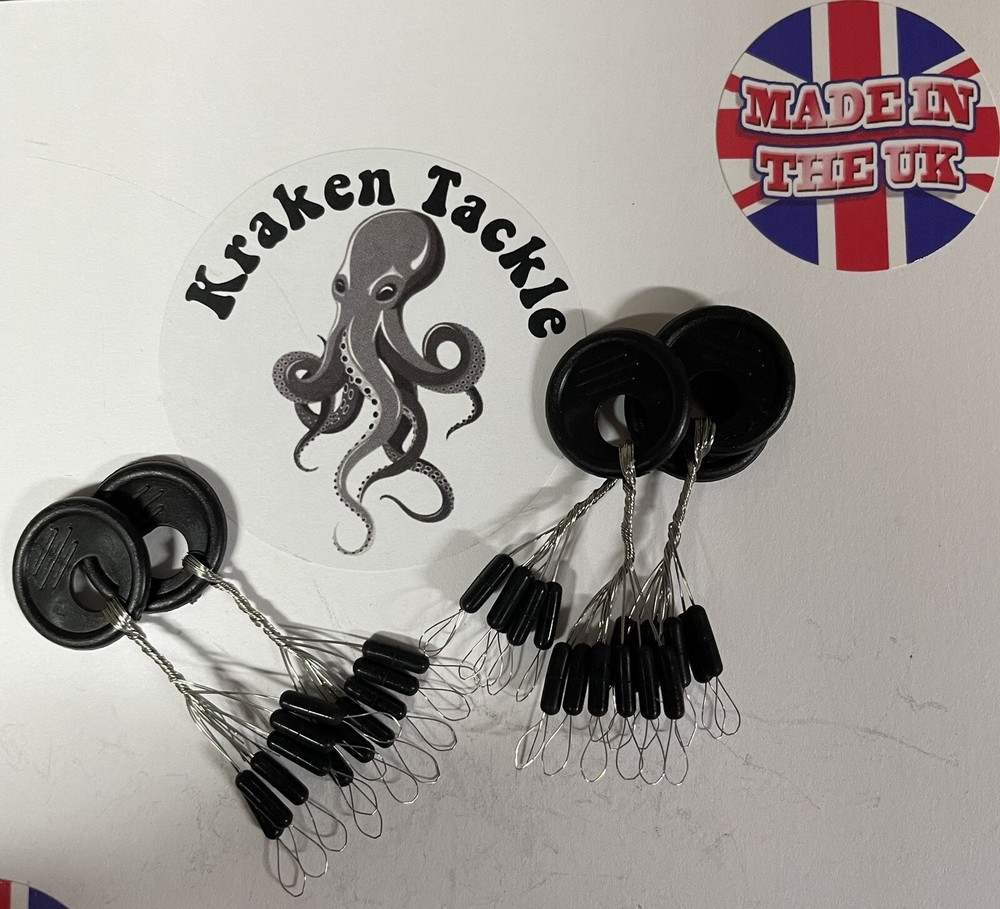 72 X Mix Sliding Float Stops Rubber Grippa Barrel Rig Buffer Line Large /small