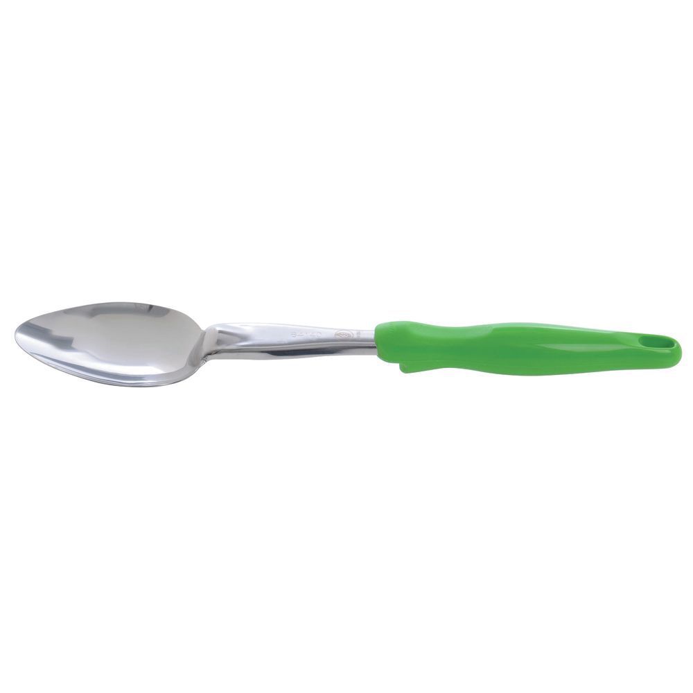 Vollrath 6414070 S/S Solid Basting Spoon w/ Green Handle