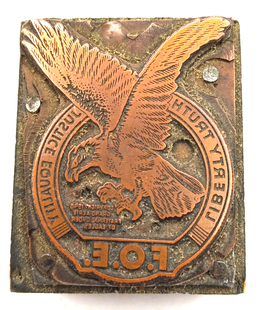 Printing Letterpress Printers Block F.O.E. Eagle