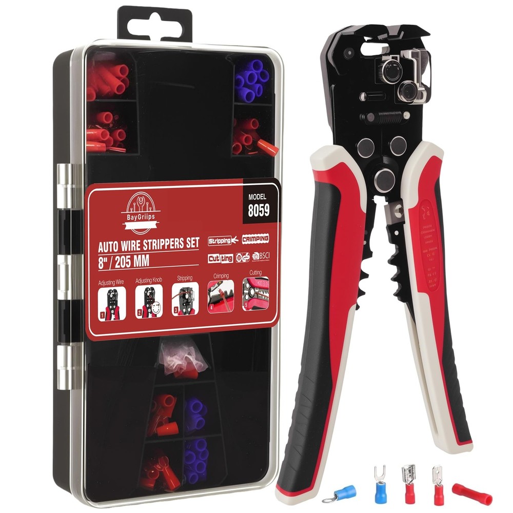 201PCS Wire Stripper Tool Kit,Self-Adjusting 8" Automatic Wire Stripping Tool...