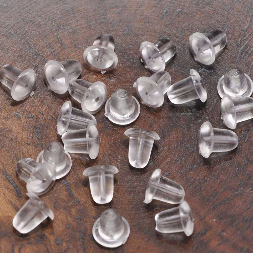 50PCS Earring Soft Backs Stoppers Replacement for Studs Or Secure Hook Earring