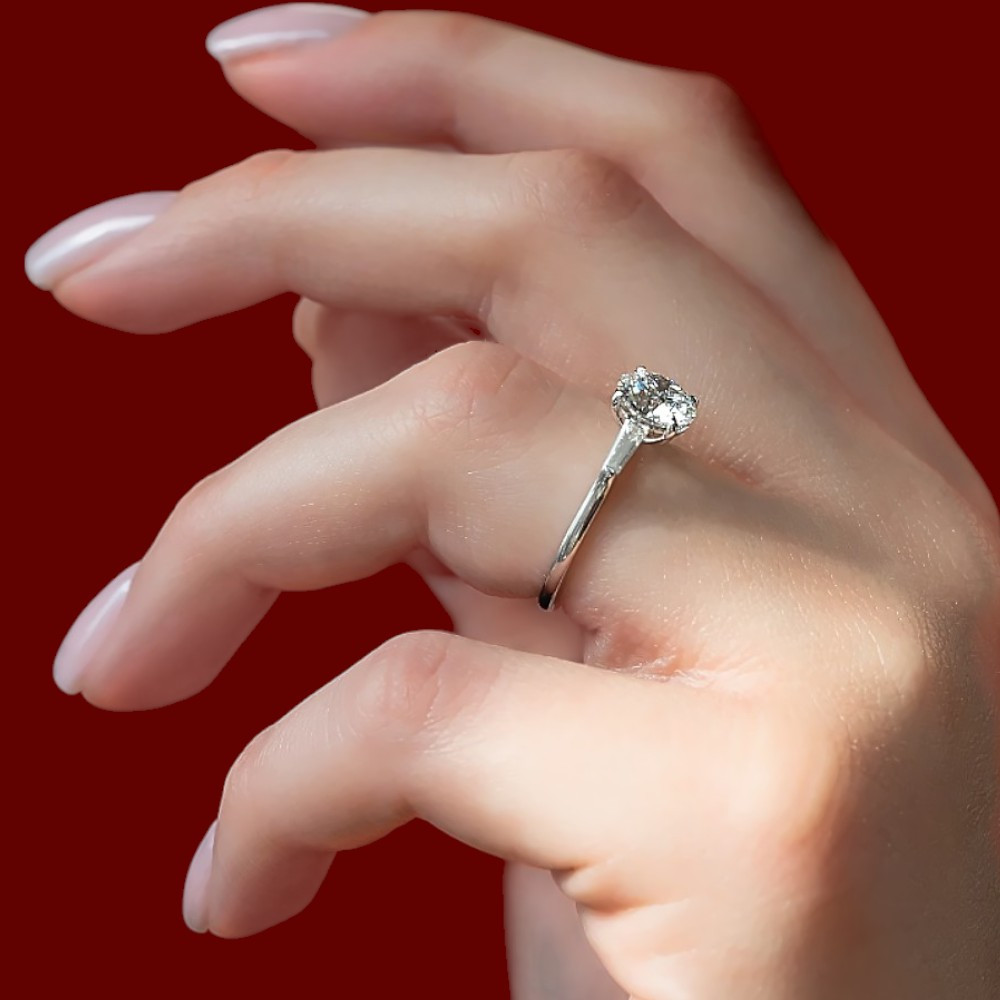 Semi Mount Round Cut Setting 0.40 Ct Diamond Solid 14k White Gold Wedding Ring