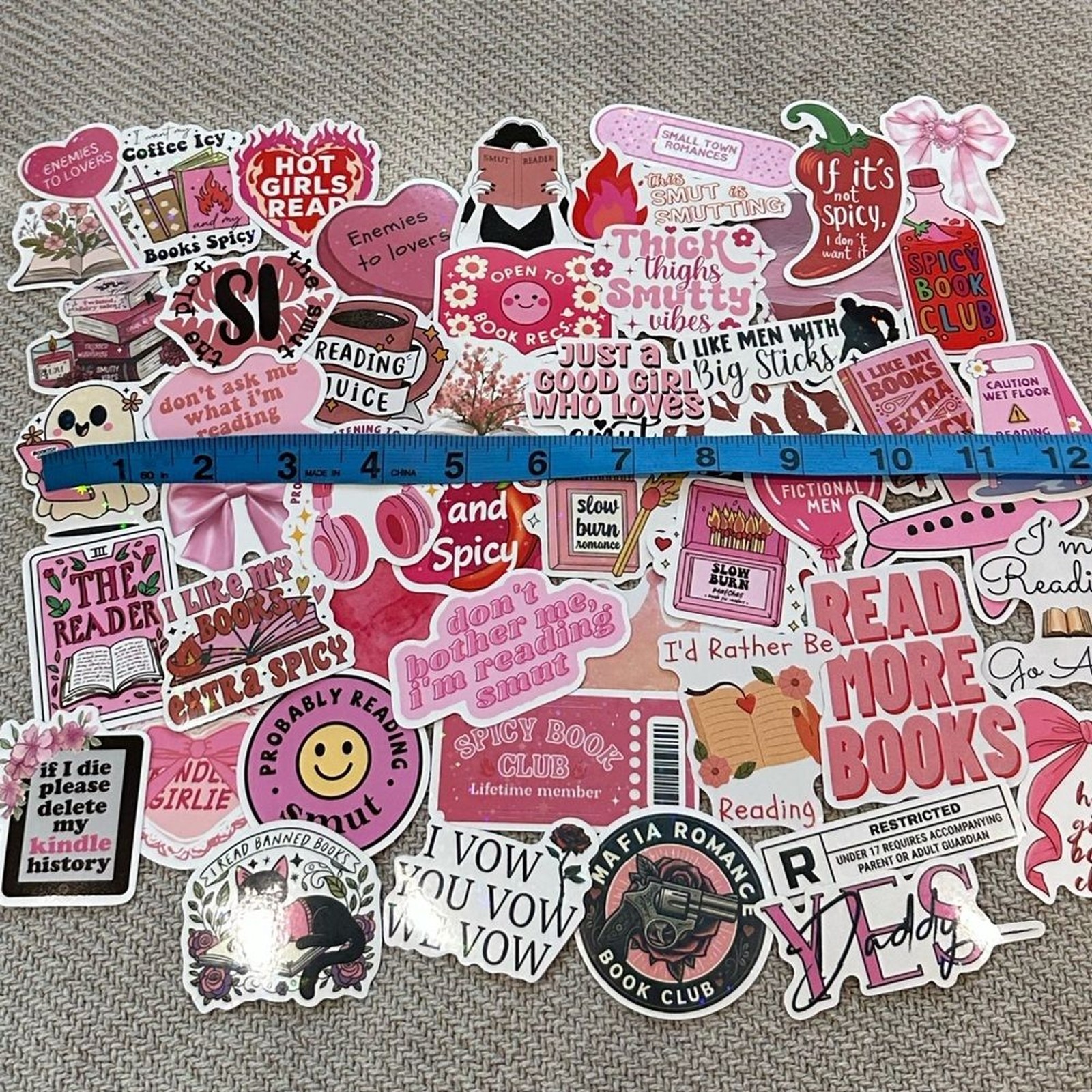 Sticker Lot 50 pcs Reading Kindle Romance Pink Smut Book Cute Girlie