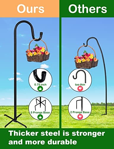 Shepherd-Hooks Adjustable for Bird-Feeder Lantern Plant-Hook 76 INCH A-2 Pack