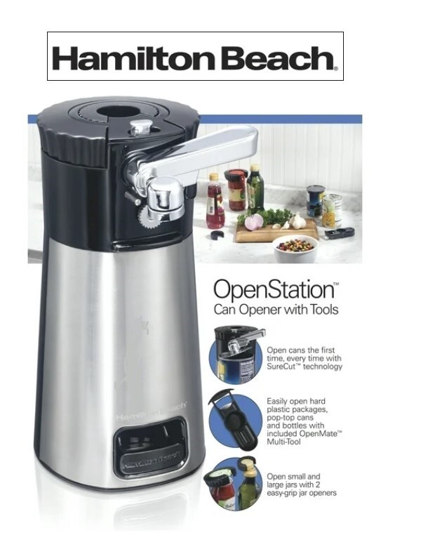 Hamilton Beach Electric Can Opener with Open Station Design, Includes Multi-Tool