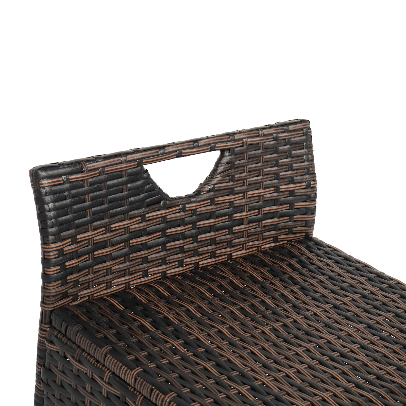 Outdoor Storage Bench Rattan Storage Box Patio Wicker Deck Box with Seat Cushion