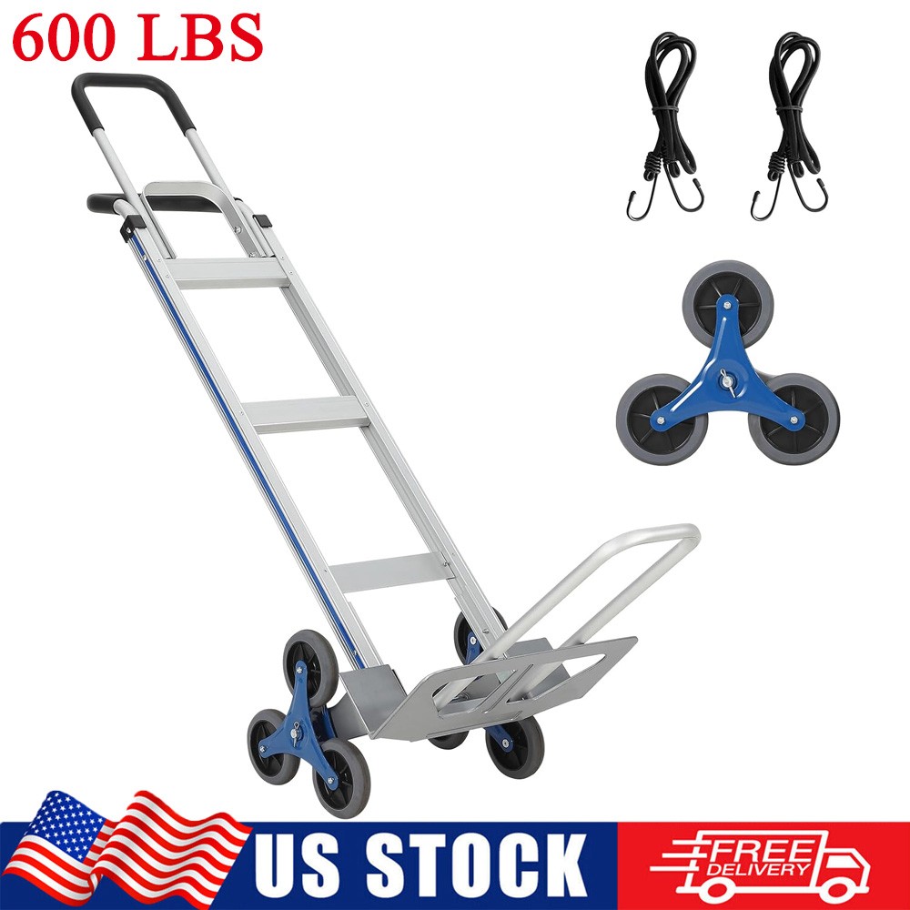 600 lbs Stair Climbing Dolly Cart Heavy-Duty Stair Climber Hand Truck 6 Wheels