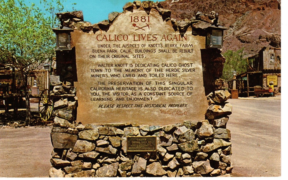 CALICO GHOST TOWN, COMMEMORATIVE MONUMENT, CA -  PC7175