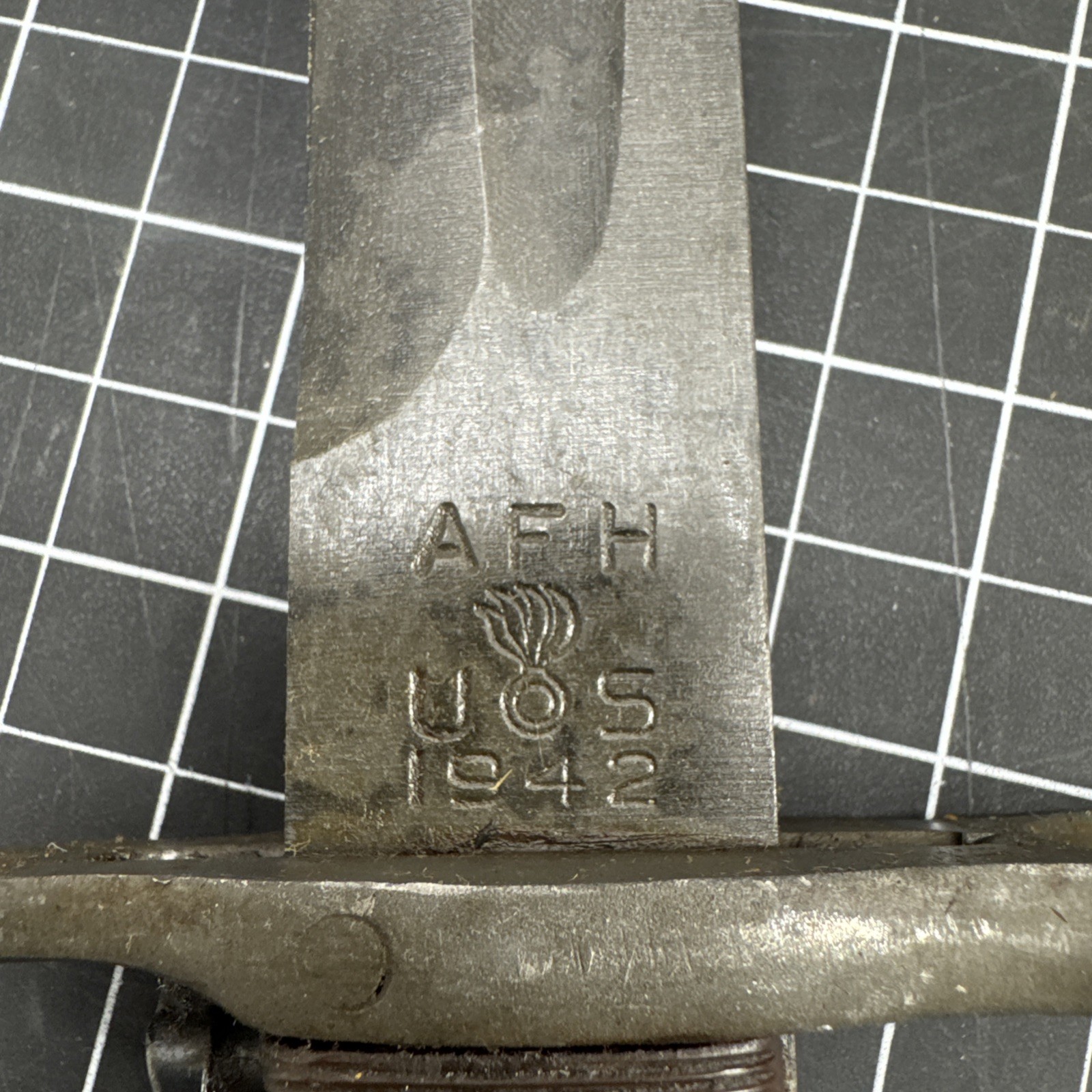 Excellent 16” WWII US Military Model 1942 AFH Rifle Bayonet + Scabbard A1