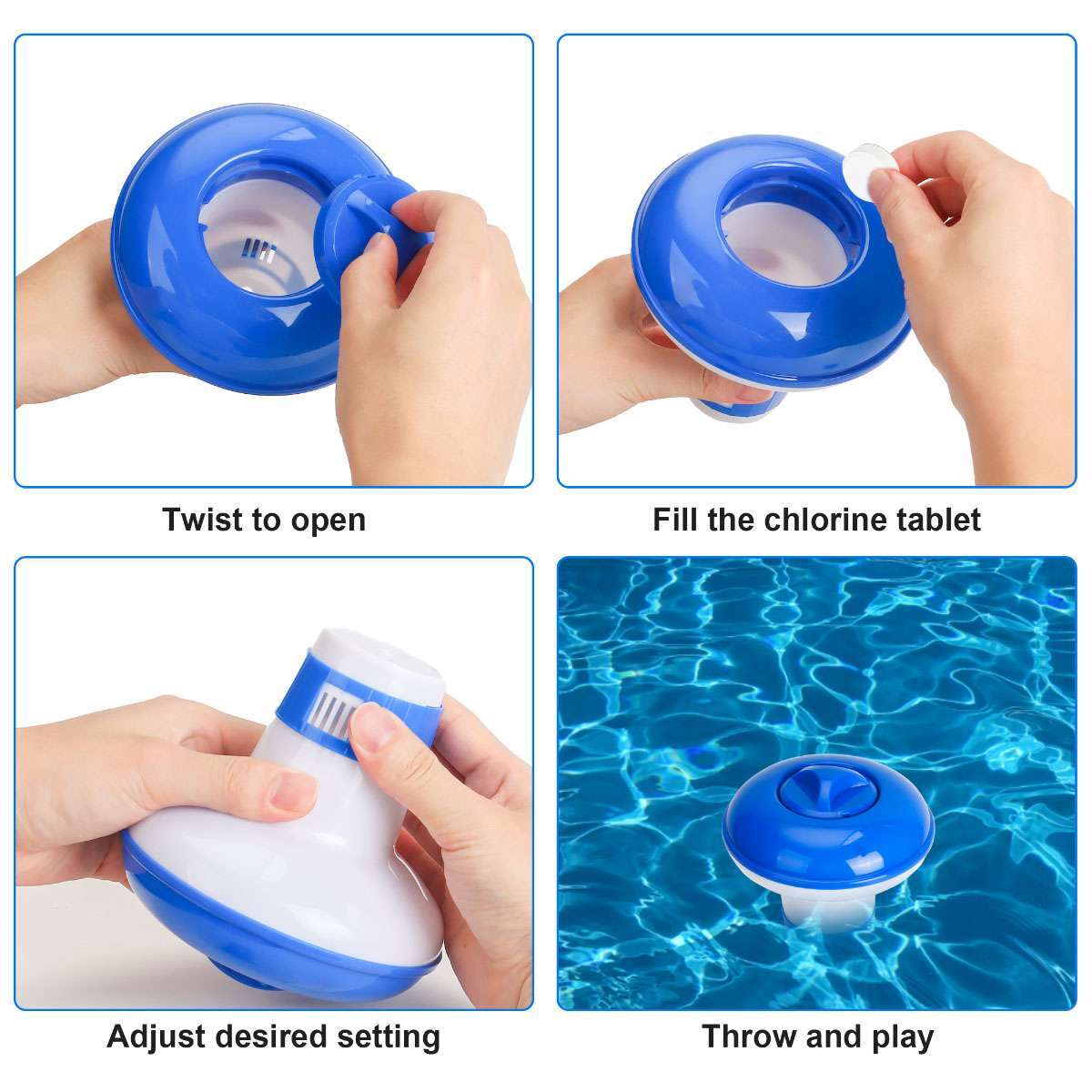Floating Chemical Dispenser Floater For Swimming Pool Spa Chlorine Tablet Tabs