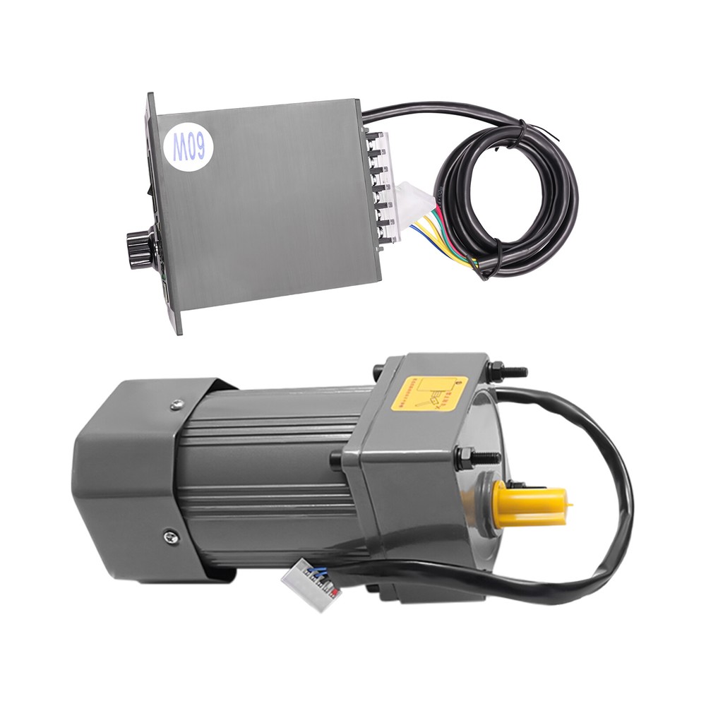 110V 60W AC Gear Motor Electric Variable with Speed Controller Single-phase 1:10