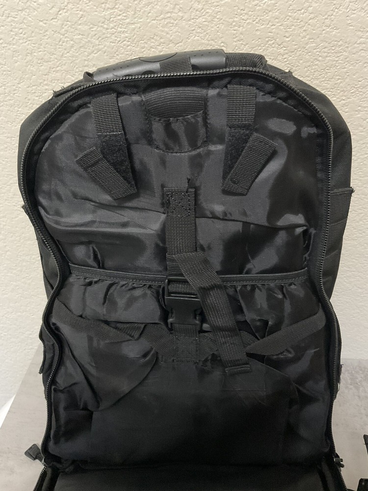 Fox Tactical Backpack Black Multi Compartments Hiking Outdoors - See Notes