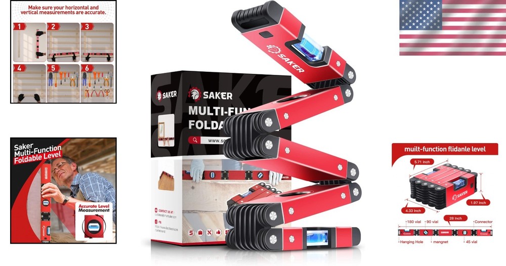 Level Tool Multi-Function Foldable 28 Inch Leveler for Precise Measurement