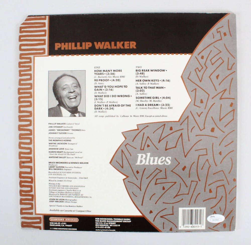 Phillip Walker Signed Record Album - COA JSA