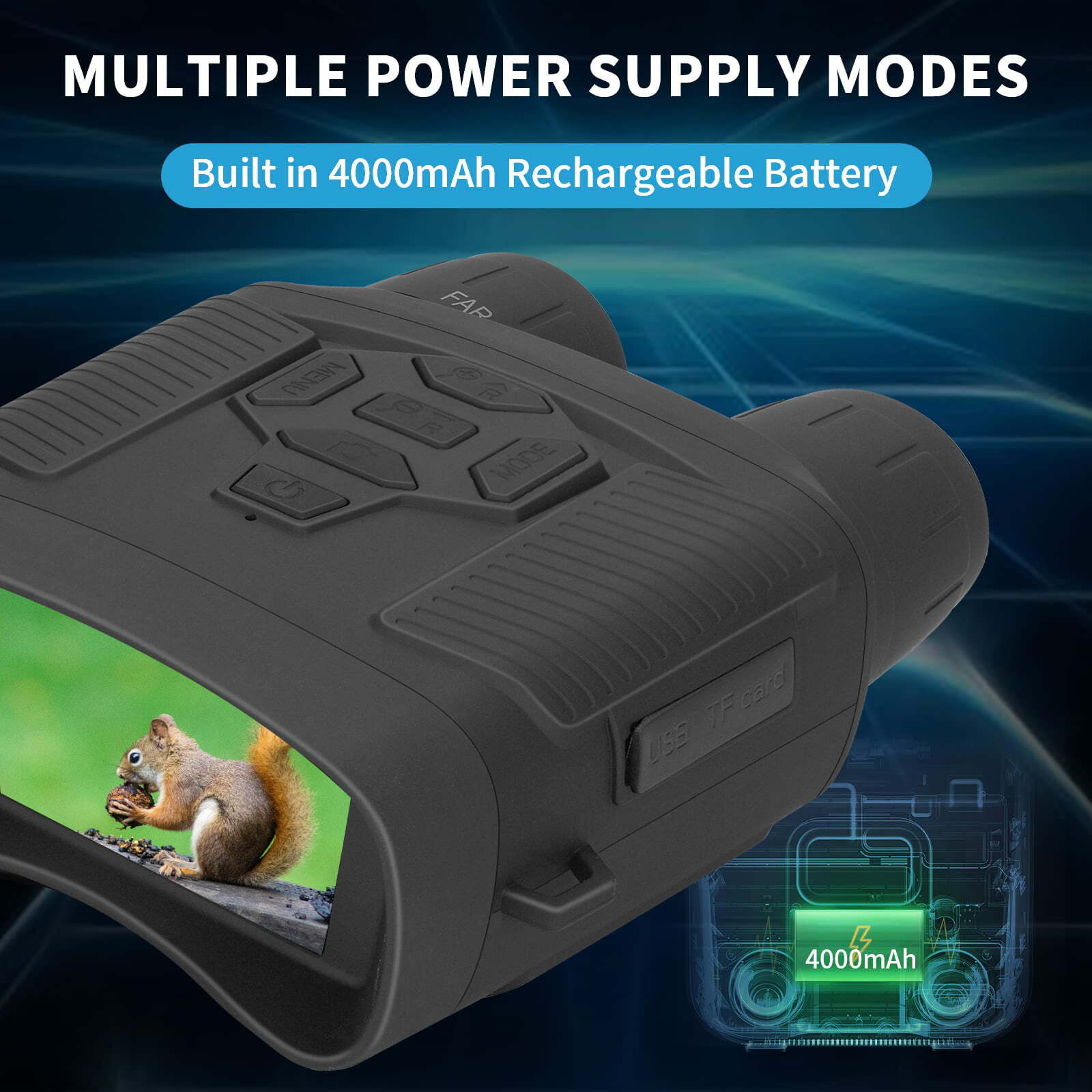 36MP 4K Digital Night Vision Goggles Binoculars For Total Darkness Surveillance