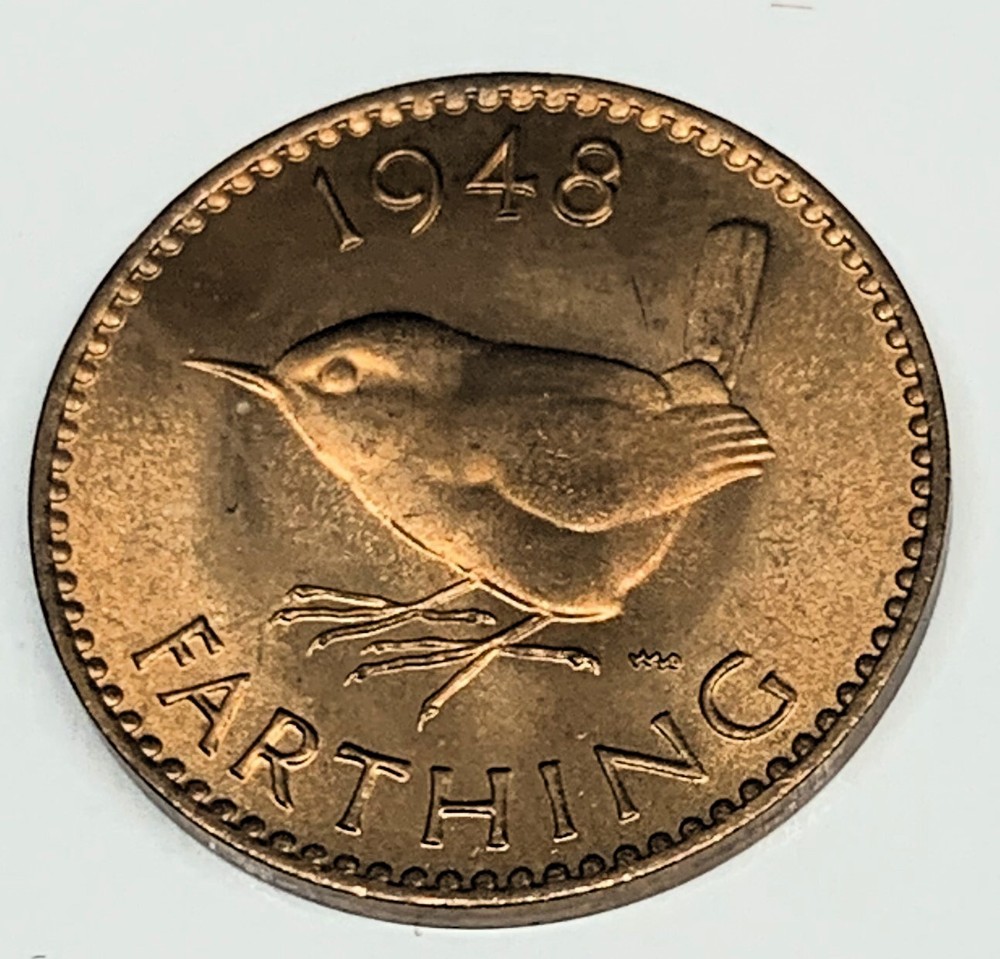 # C2696   GREAT BRITAIN     COIN,    ONE  FARTHING  1948  Unc.