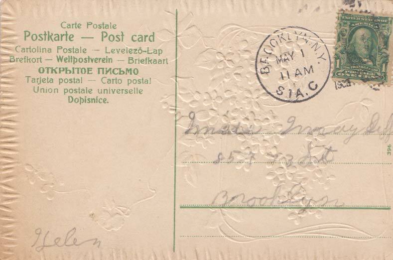 New York Brooklyn Sta. C 1908 numeral duplex  1889-1947  PC.