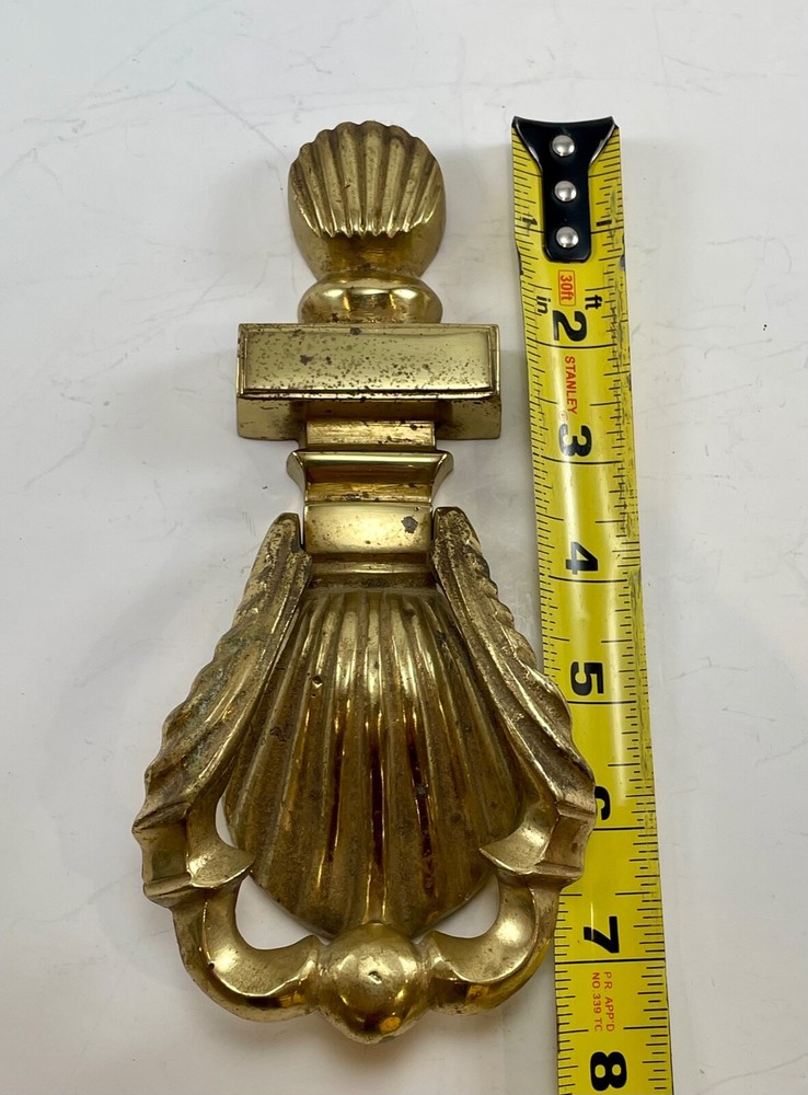 Brass Door Knocker Solid 7.5" x 3.5" Engravable Classic Design Vintage