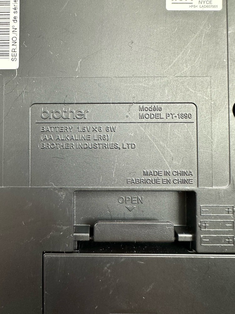 Brother P-Touch Electronic Label Printer Model PT-1890