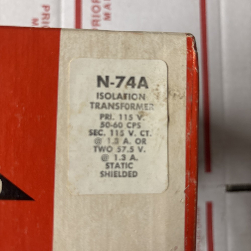 Triad N-74A Isolation Transformer 115v 50-60 CPS