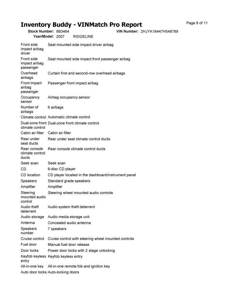 RIDGELINE 2007 Glove Box 678861
