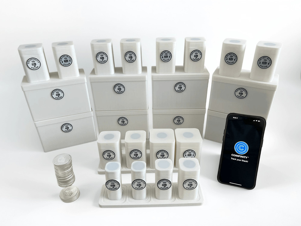 Coinfinity 47.5 mm Stacker | Modular Magnetic Storage for Large Coins - 2 Pack