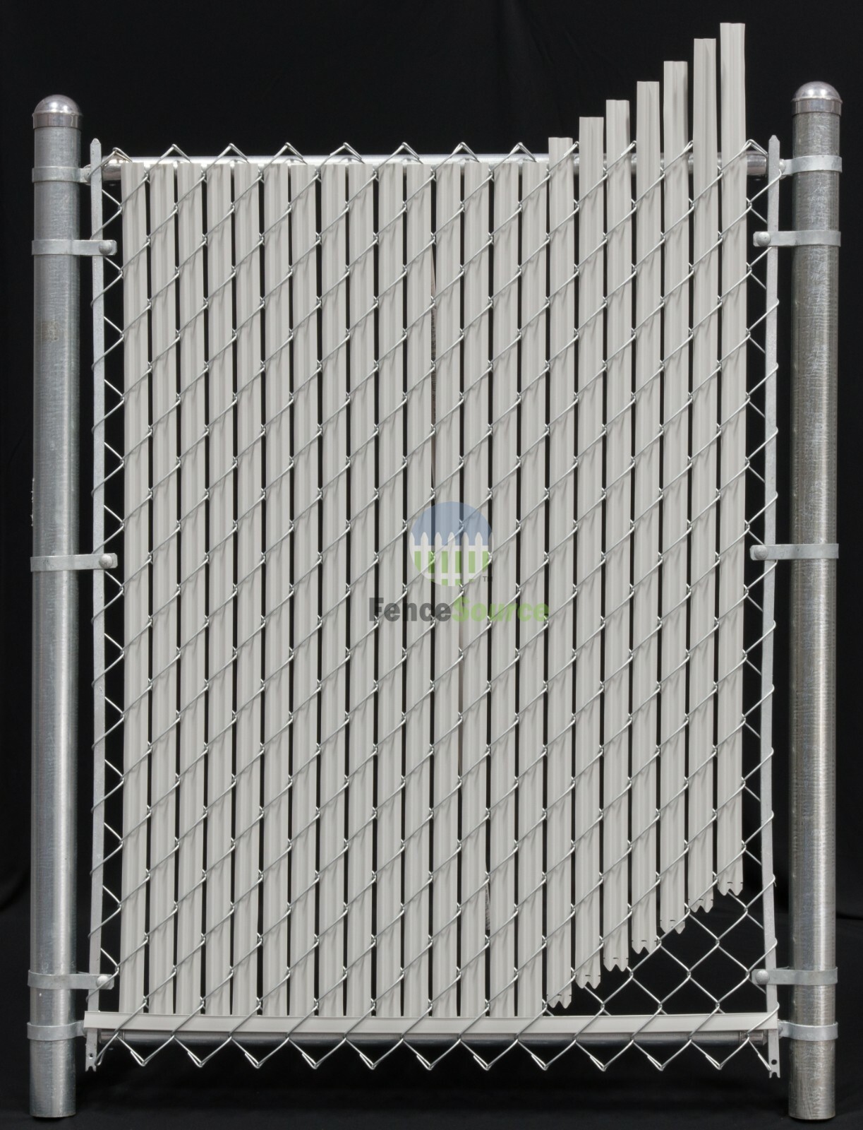 4 ft High Gray Wave Slat™ Single Wall Privacy Chain Link Fence Slats