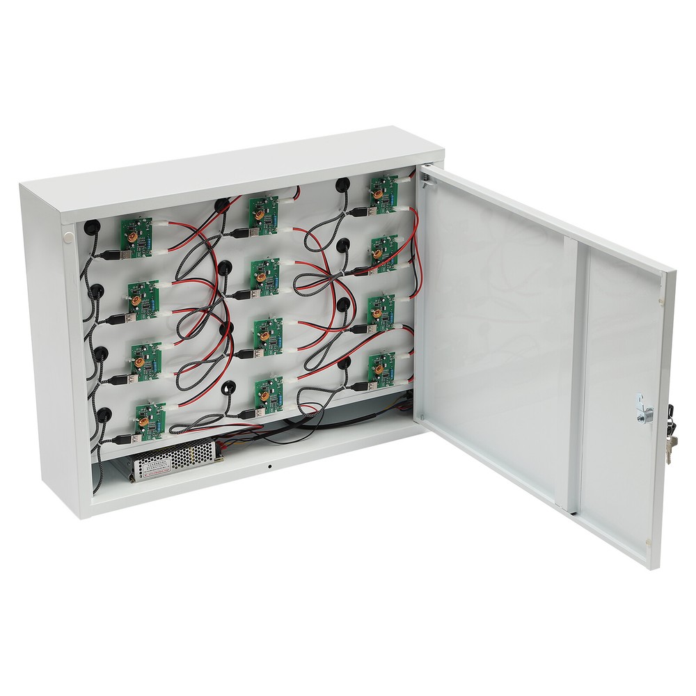 12 Slot USB Cellphone Locker Storage Charging Station Class Camp Security