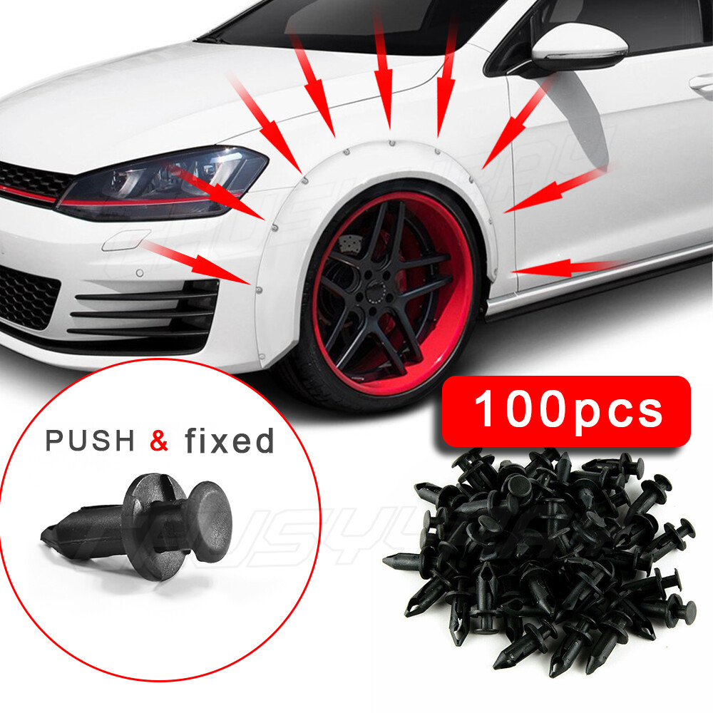 100x 8mm Fender Clips Body Rivets Push Pin for ATV HONDA TRX300EX 450R Rancher