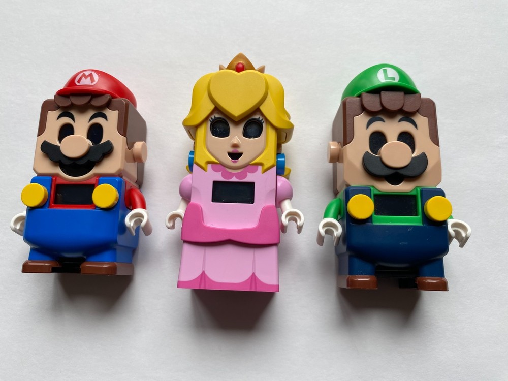 All 3 LEGO Super Mario Luigi Princess Peach Interactive Talking Figures Complete