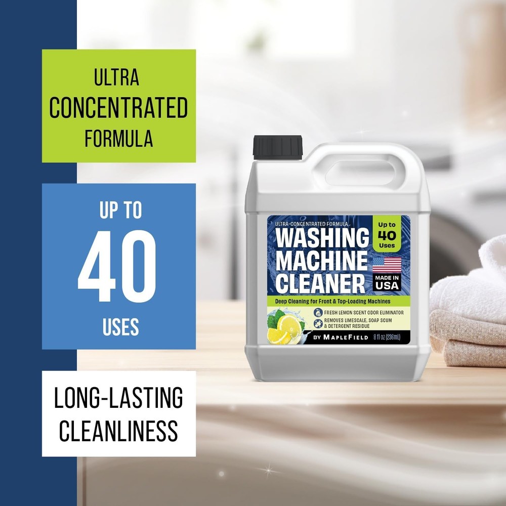 Maplefield Washing Machine & Laundry Cleaner + Deodorizer, 8oz, Refreshing...