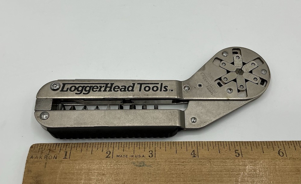 LoggerHead Tools 6" Bionic Wrench/Multitool w/9 Bits, 2 Blades & Belt Pouch USA
