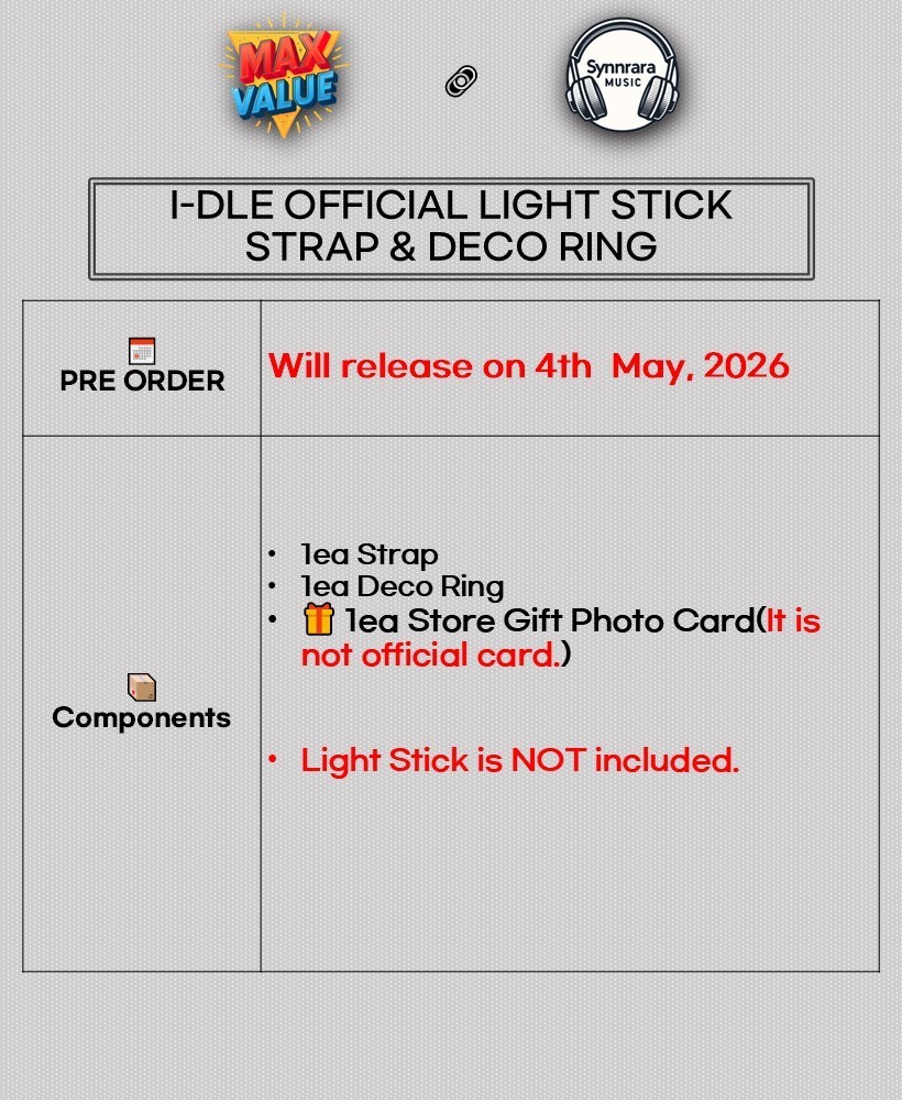 (G) I-DLE OFFICIAL LIGHT STICK STRAP & DECO RING/Tracking Code FANLIGHT MD GOODS