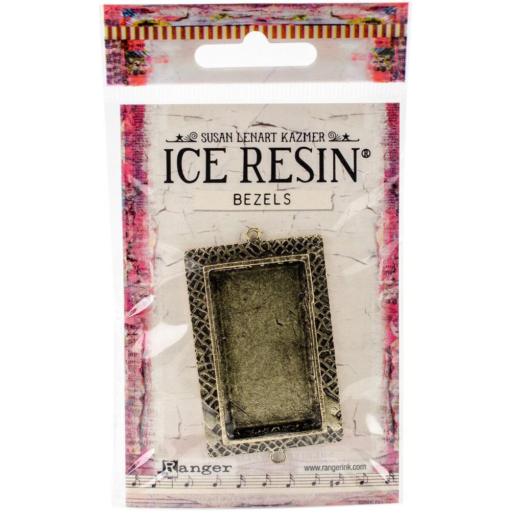 Ranger Ice Resin-Milan Bezels Closed Back Large Rectangle: Antique Bronze,1Pkg