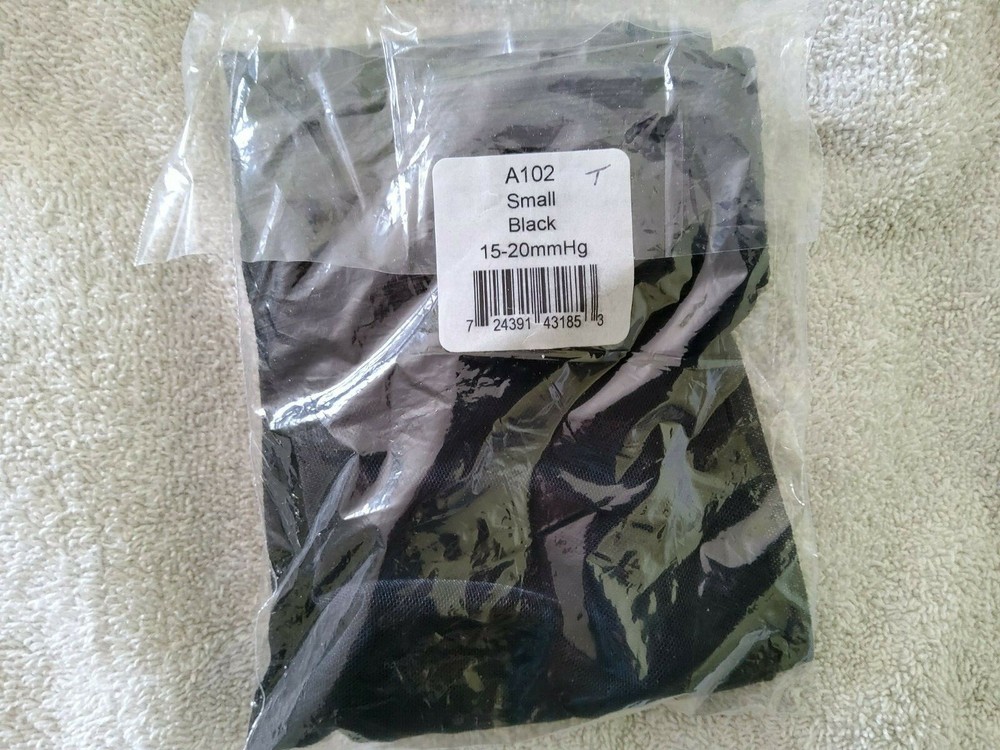Absolute Support Women's Compression 15-20 sz small black thigh high stockings