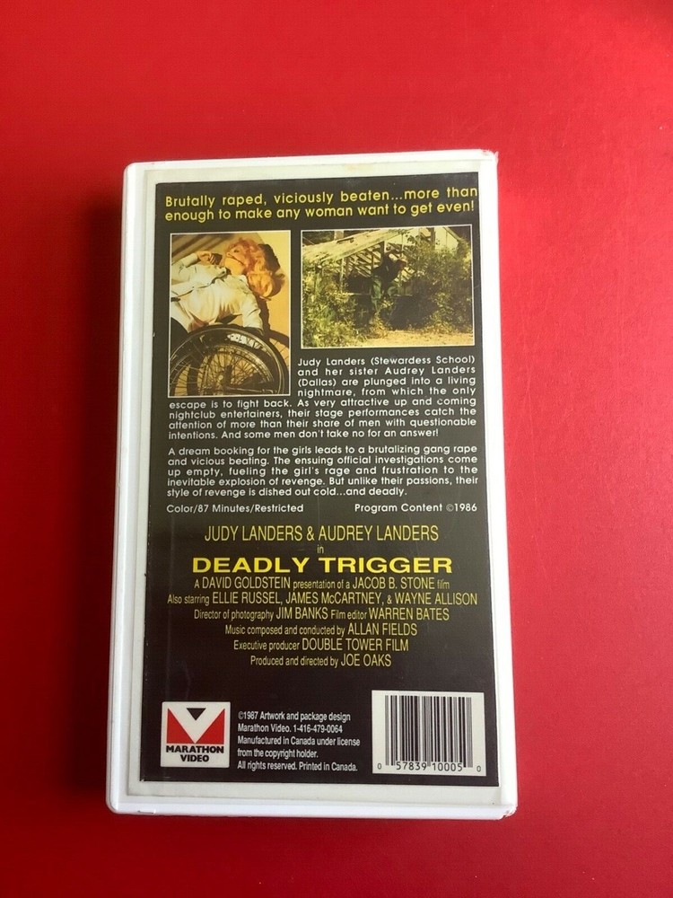 Deadly trigger VHS Rare Judy & Audrey Landers 