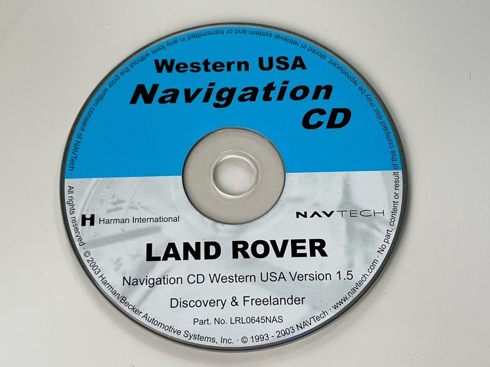 2002 2003 2004 2005 Land Rover Freelander Discovery II Navigation CD WESTERN MAP