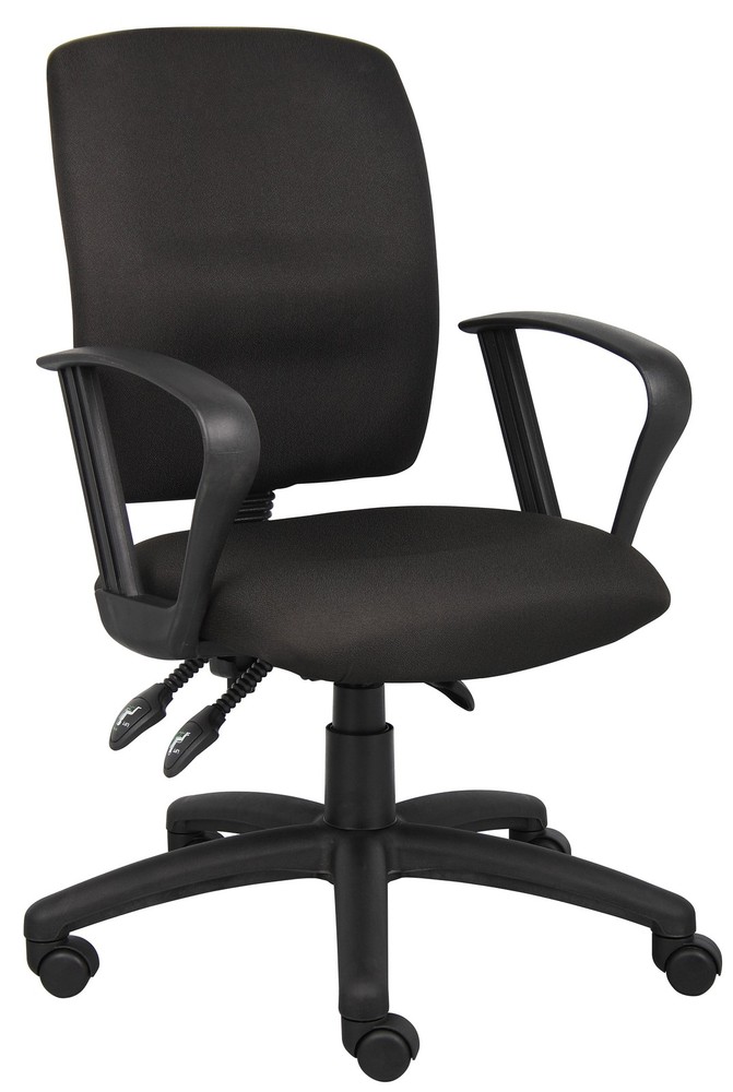 Boss Multi-Function Fabric Task Chair W/Loop Arms MODEL # B3037-BK