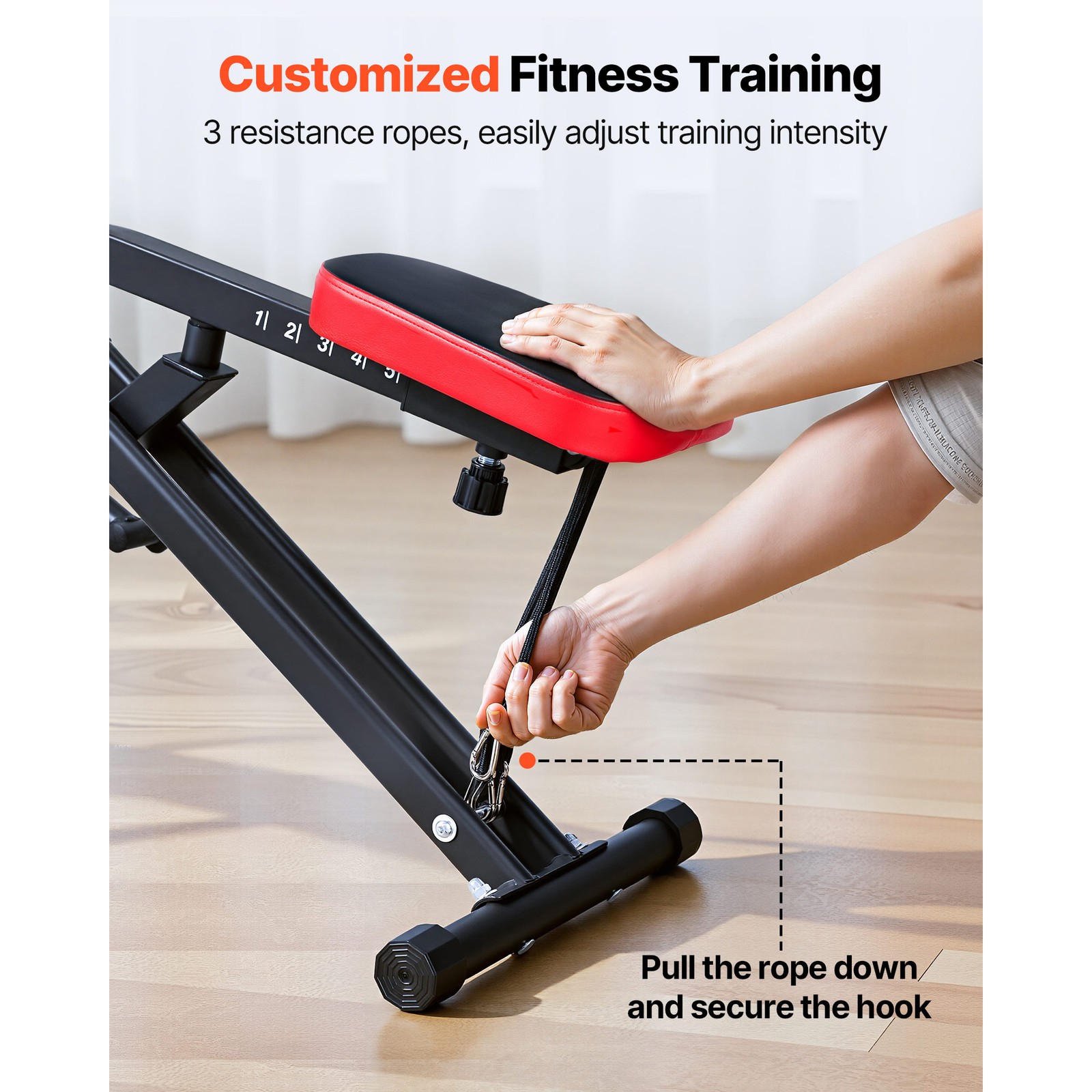 Uimoso Foldable Squat Machine with 3 Resistance Bands Glutes and Leg Workouts