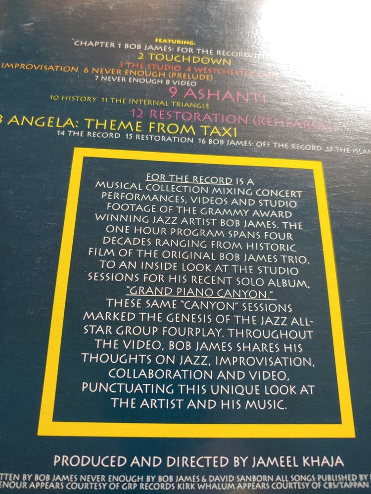 Bob James: For The Record - laserdisc VG
