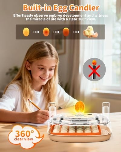 24 Egg Incubator Auto Turner Temp Control Humidity Display Hatcher