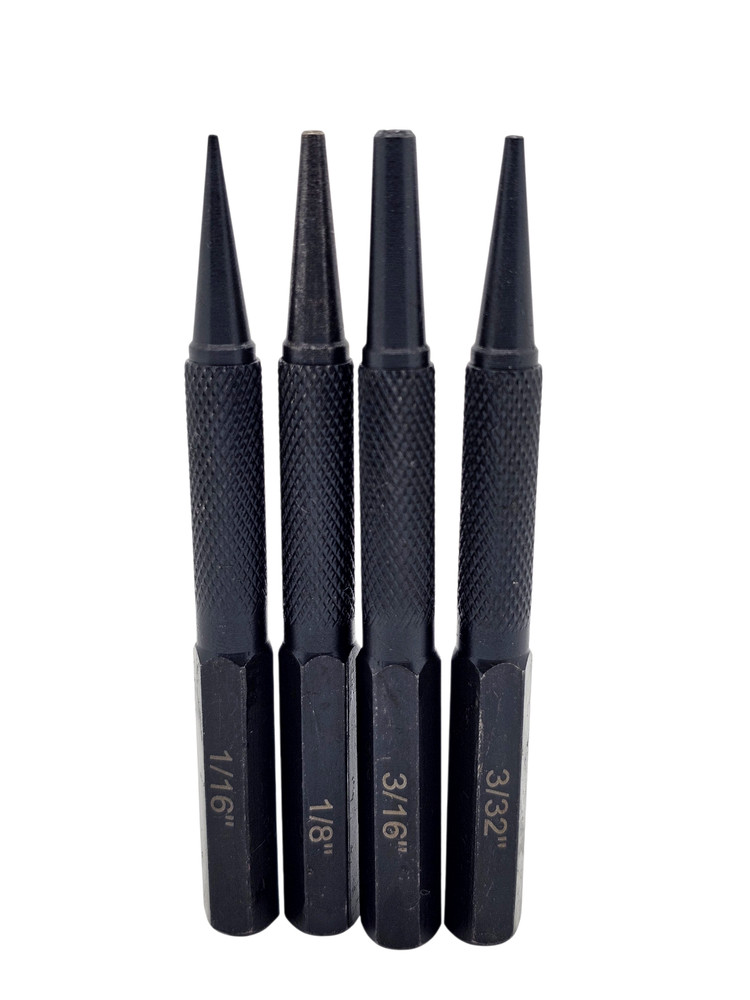 4 Pc Nail Punch Set Tamper for Countersink Woodwork Cushion Grip