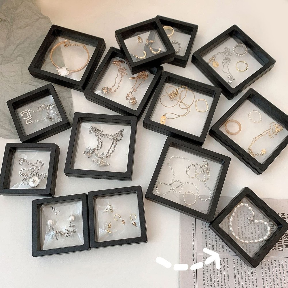 3D Floating Frame with Stand, Challenge Coin Display Holder, 4 Pack Floating ...