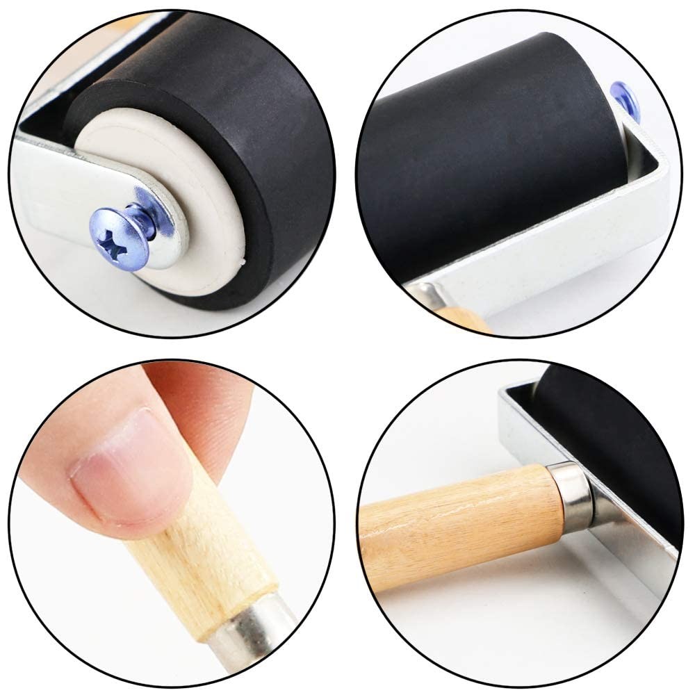3 Pack Rubber Roller - Brayer Rollers with 3 Size for Crafting Brayer Rollers fo