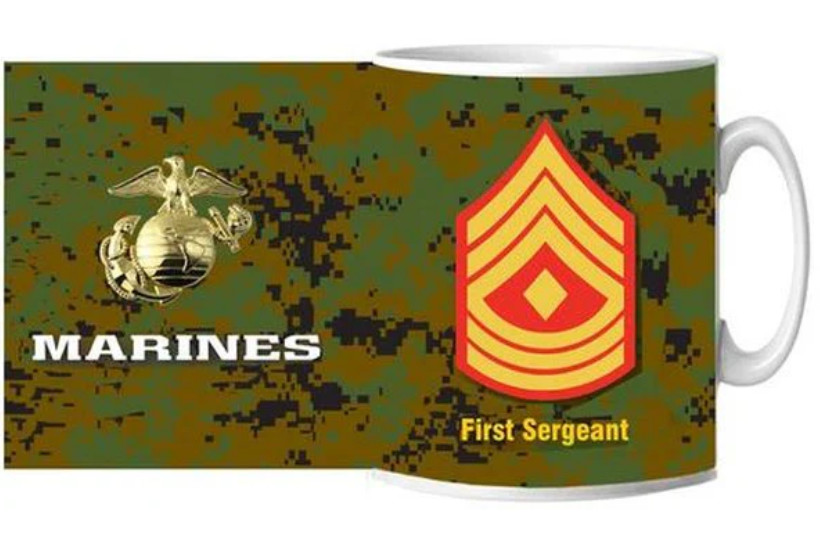 MARINE CORPS FIRST SERGEANT CAMO CERAMIC MUG 15 OZ