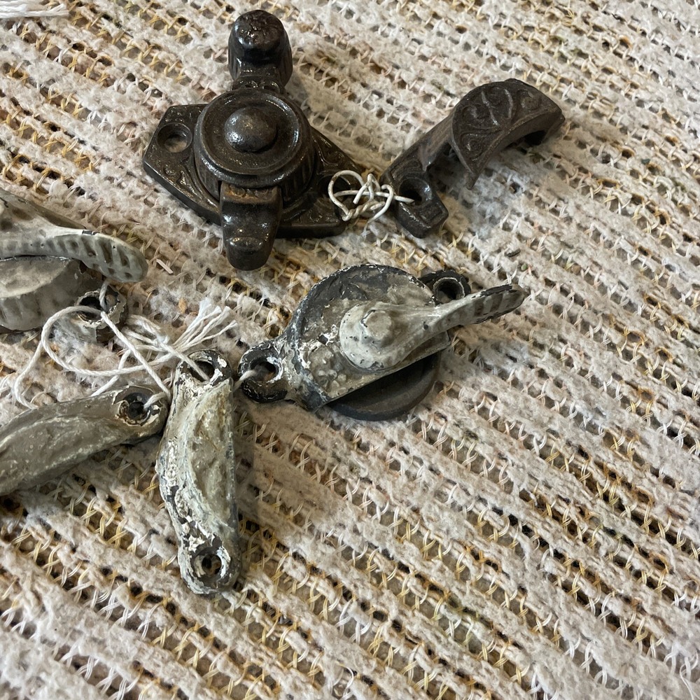Three Antique Cast-Iron Window Latch Locks